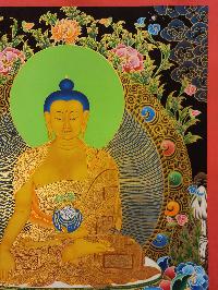 Shakyamuni Buddha Thangka, Buddhist Traditional Painting, Tibetan Style, [real Gold]