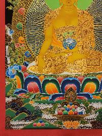 Shakyamuni Buddha Thangka, Buddhist Traditional Painting, Tibetan Style, [real Gold]