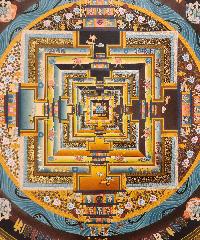 Kalachakra Mandala Thangka, [high Quality], Buddhist Traditional Painting, Tibetan Style, [real Gold]