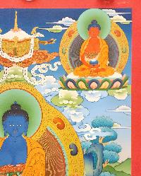 Medicine Buddha Thangka, [master Quality], Buddhist Traditional Painting, Tibetan Style, [real Gold]