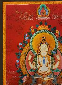 Chenrezig Thangka, Buddhist Traditional Painting, Tibetan Style