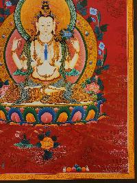 Chenrezig Thangka, Buddhist Traditional Painting, Tibetan Style