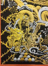 Five [pancha] Jambhala Thangka, [black And Gold], Buddhist Traditional Hand Painting, Tibetan Style, [fast Selling]