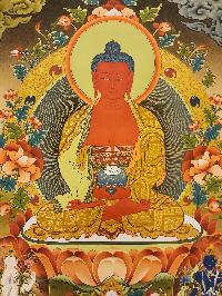 Amitabha Buddha Thangka, Buddhist Traditional Painting, Tibetan Style, [real Gold], [smoked Antique]