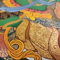 Green Tara Thangka, Buddhist Traditional Painting, Tibetan Style, [real Gold], [smoked Antique]