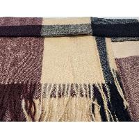 Checked Acrylic Shawl, Embrace Winter With Stripe In Earth Color Stripes
