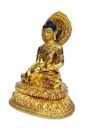 Shakyamuni Buddha, Buddhist Handmade Statue, [face Painted], [gold Plated]