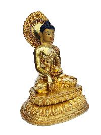 Shakyamuni Buddha, Buddhist Handmade Statue, [face Painted], [gold Plated]