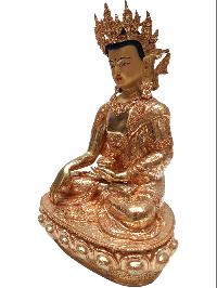 Crown Shakyamuni Buddha, Buddhist Handmade Statue, [face Painted], [gold Plated]