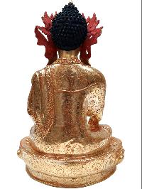 Crown Shakyamuni Buddha, Buddhist Handmade Statue, [face Painted], [gold Plated]