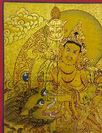Jambhala: Namtose Thangka, Buddhist Traditional Painting, [real Gold], Tibetan Style, [lhyape]