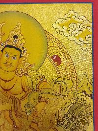Jambhala: Namtose Thangka, Buddhist Traditional Painting, [real Gold], Tibetan Style, [lhyape]