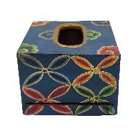 Wooden Serviette [napkin] Holder, [painted], Blue