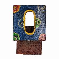 Wooden Serviette [napkin] Holder, [painted], Blue