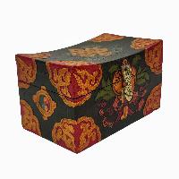 Tibetan Ritual Wooden Box, [painted], Dark Brown