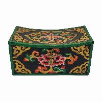 Tibetan Ritual Wooden Box, [painted], Gray