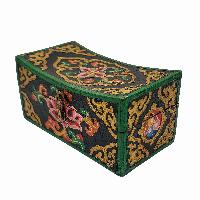 Tibetan Ritual Wooden Box, [painted], Gray