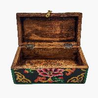 Tibetan Ritual Wooden Box, [painted], Gray