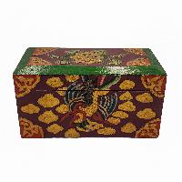 Tibetan Ritual Wooden Box, [painted], Gray