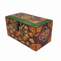 Tibetan Ritual Wooden Box, [painted], Gray