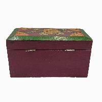 Tibetan Ritual Wooden Box, [painted], Gray