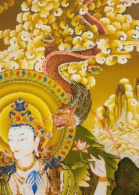 Chenrezig Thangka, Buddhist Traditional Painting, Tibetan Style, [real Gold]