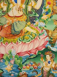 Chenrezig Thangka, Buddhist Traditional Painting, Tibetan Style, [real Gold]