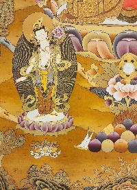 Amitabha Buddha Thangka, Buddhist Traditional Painting, Tibetan Style, [real Gold]