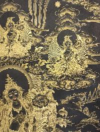 Green Tara Thangka, Buddhist Traditional Painting, Tibetan Style, [real Gold]