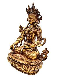 [medicine Buddha], Buddhist Handmade Statue, Antique Finishing, Gold Plated, [rare Find]