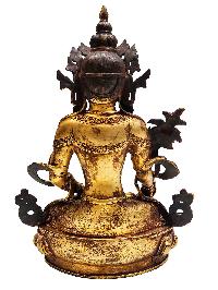 [medicine Buddha], Buddhist Handmade Statue, Antique Finishing, Gold Plated, [rare Find]