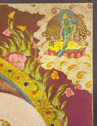 1000 Arms Sahasrabhuja Avalokitesvara, Buddhist Handmade Thangka Painting, [real Gold]