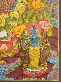 1000 Arms Sahasrabhuja Avalokitesvara, Buddhist Handmade Thangka Painting, [real Gold]