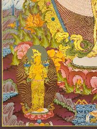 1000 Arms Sahasrabhuja Avalokitesvara, Buddhist Handmade Thangka Painting, [real Gold]