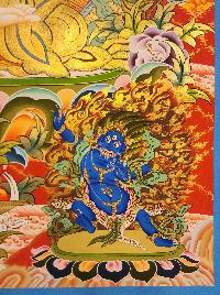 Chenrezig - Avalokitesvara, [master Quality], Buddhist Handmade Thangka Painting, [real Gold], Three Great Bodhisattvas