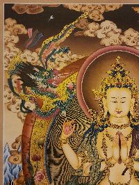 Chenrezig - Avalokitesvara, [master Quality] Buddhist Handmade Thangka Painting, [real Gold]