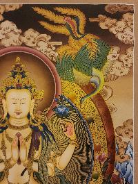 Chenrezig - Avalokitesvara, [master Quality] Buddhist Handmade Thangka Painting, [real Gold]