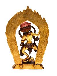 Vajravarahi, Buddhist Miniature Statue, [partly Gold Plated], With [face Painted]