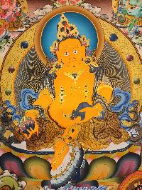 Pancha Jambhala, Buddhist Handmade Thangka Painting, Tibetan Style, [real Gold]