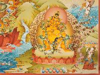 Jambhala With Consort [yab Yum], [master Quality] Buddhist Handmade Thangka Painting, Tibetan Style [real Gold]