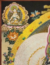 1000 Arms Sahasrabhuja Avalokitesvara, [master Quality] Buddhist Handmade Thangka Painting, Tibetan Style, [real Gold], With Three Great Bodhisattvas