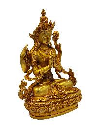 Chenrezig, Buddhist Miniature Miniature Statue, [full Gold Plated]