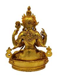 Chenrezig, Buddhist Miniature Miniature Statue, [full Gold Plated]