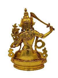 Manjushri, Buddhist Miniature Statue, [full Gold Plated]