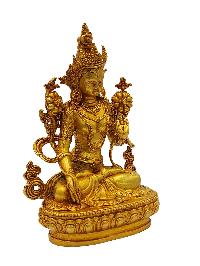 White Tara, Buddhist Miniature Statue, [full Gold Plated]