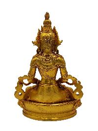 Aparimita, Buddhist Miniature Statue, [full Gold Plated], Amitayus, Chepame