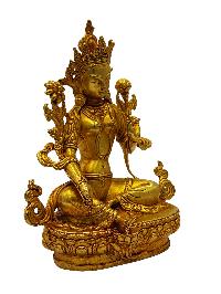 Green Tara, Buddhist Miniature Statue, [full Gold Plated]