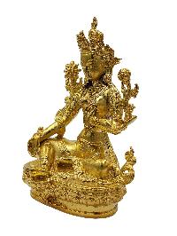 Green Tara, Buddhist Miniature Statue, [full Gold Plated]