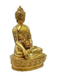 Shakyamuni Buddha, Buddhist Miniature Statue, [full Gold Plated]