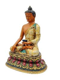 Shakyamuni Buddha, Buddhist Miniature Statue, [gold Plated], [traditional Color Finishing]